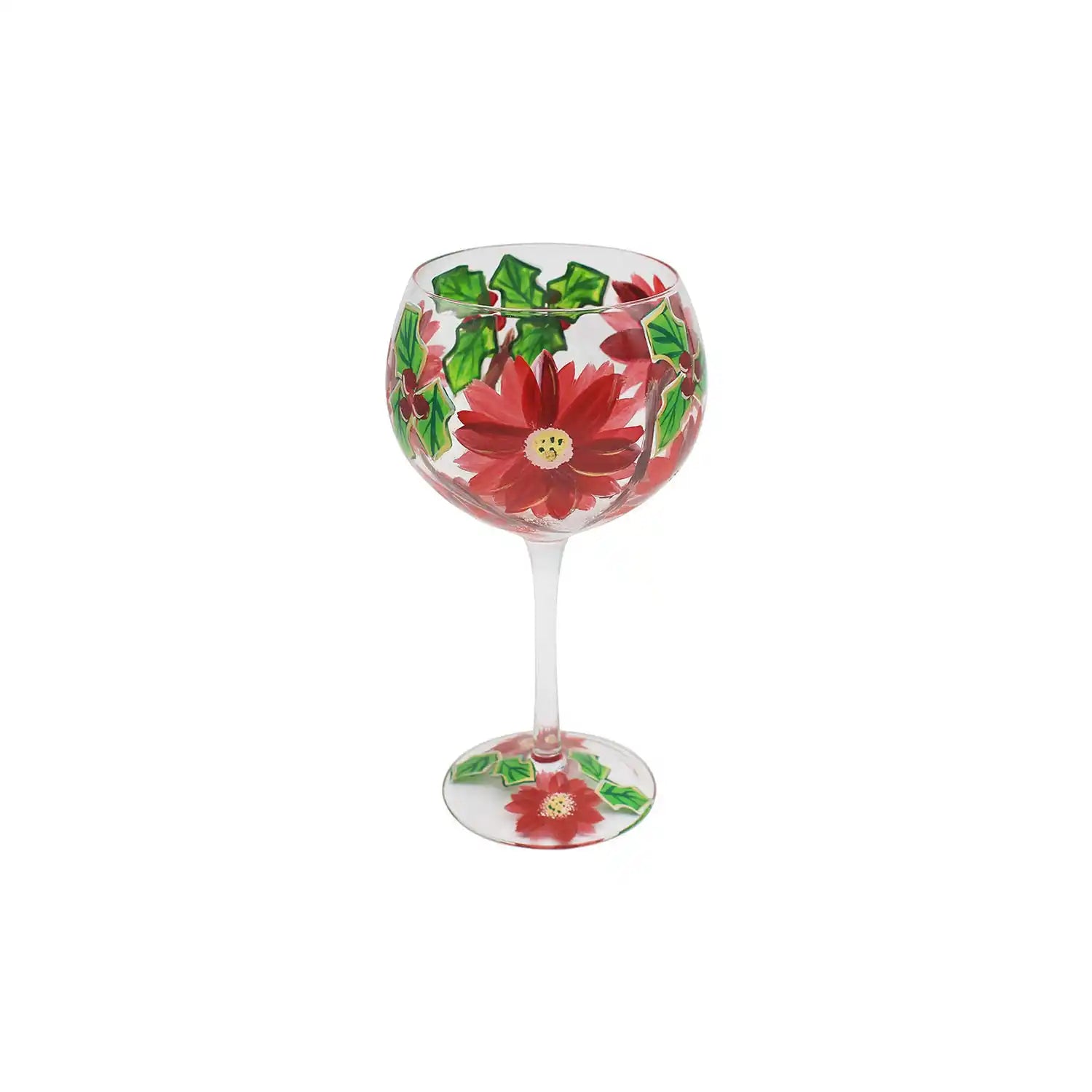 The Home Kitchen Red Poinsetta Gin Glass - Red 1 Shaws Department Stores