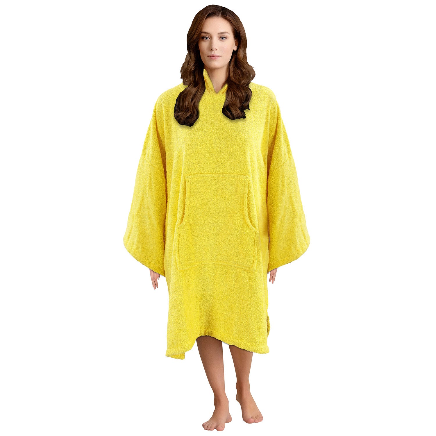 The Home Collection Adult Long Sleeve Poncho - Medium - Yellow 1 Shaws Department Stores
